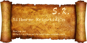 Silberer Krisztián névjegykártya